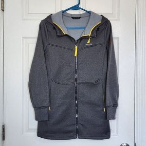 Nautica full-zip hoodie in grey with yellow accents, S-M, Like New